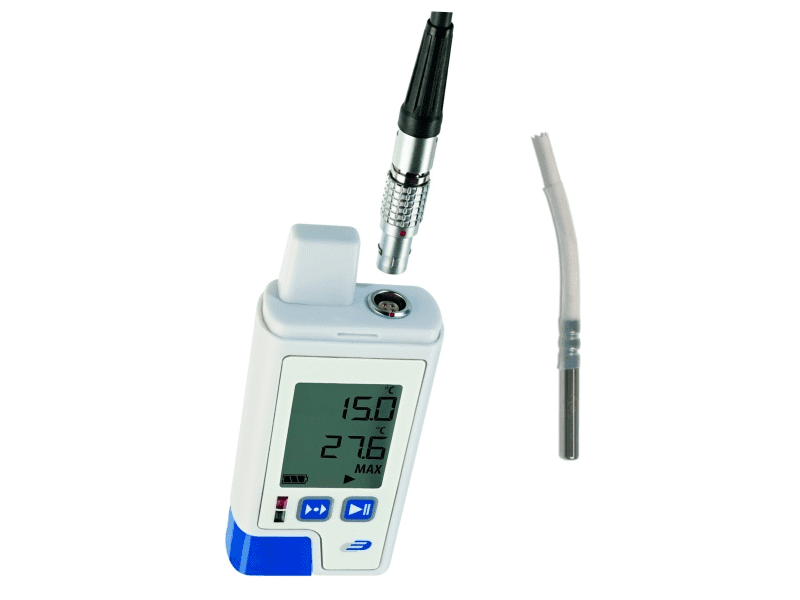 KVDLOG200E temperature datalogger with internal and external sensors